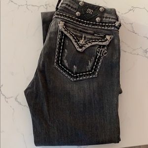 Miss Me boot cut jeans black acid wash